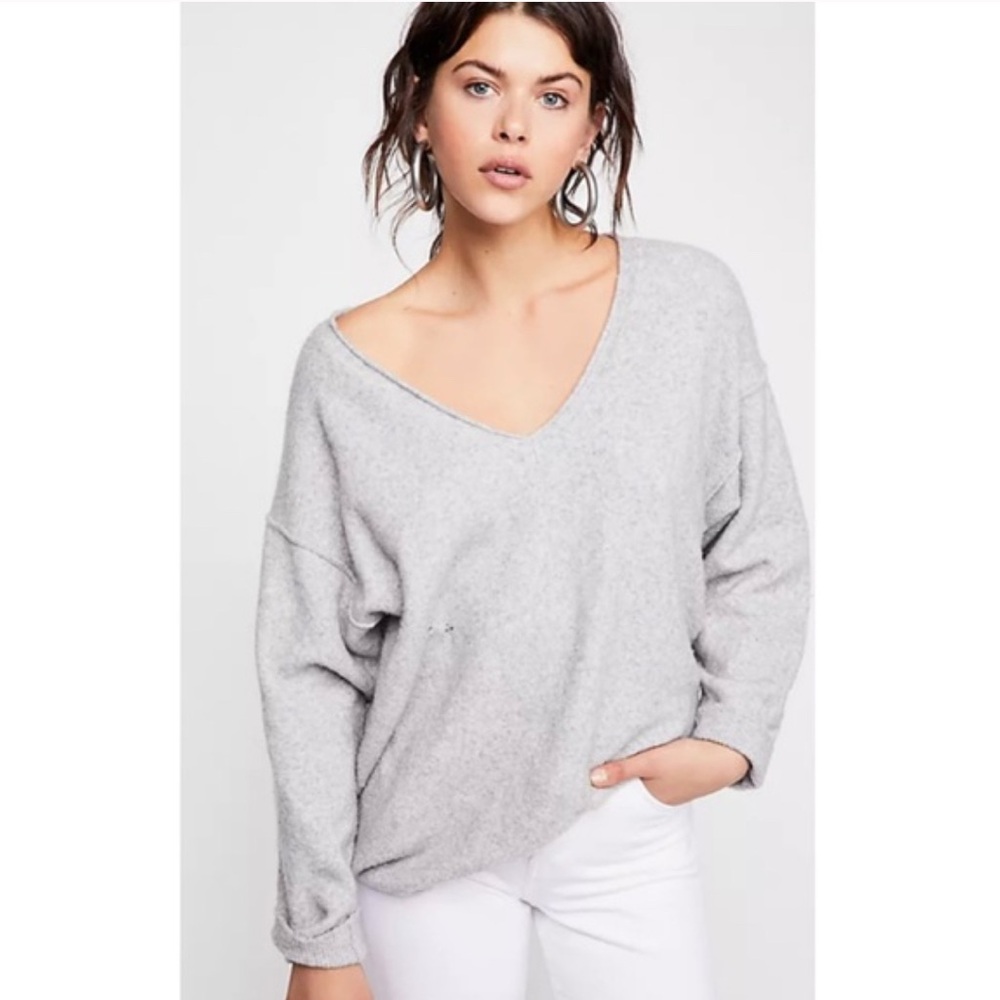 Free People Gray Cashmere Sweater